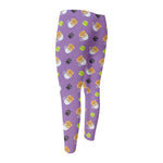 Pomeranian In Tea Cup Pattern Print Men's Compression Pants