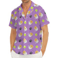 Pomeranian In Tea Cup Pattern Print Men's Deep V-Neck Shirt