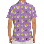 Pomeranian In Tea Cup Pattern Print Men's Deep V-Neck Shirt