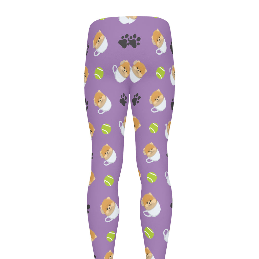Pomeranian In Tea Cup Pattern Print Men's leggings