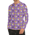 Pomeranian In Tea Cup Pattern Print Men's Long Sleeve Rash Guard