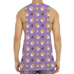 Pomeranian In Tea Cup Pattern Print Men's Muscle Tank Top