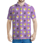 Pomeranian In Tea Cup Pattern Print Men's Polo Shirt