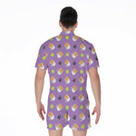 Pomeranian In Tea Cup Pattern Print Men's Rompers