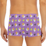 Pomeranian In Tea Cup Pattern Print Men's Short Boxer Briefs