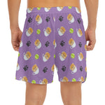 Pomeranian In Tea Cup Pattern Print Men's Split Running Shorts