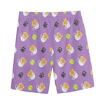 Pomeranian In Tea Cup Pattern Print Men's Sports Shorts