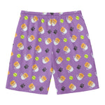 Pomeranian In Tea Cup Pattern Print Men's Swim Trunks