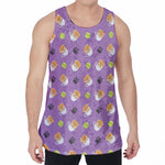 Pomeranian In Tea Cup Pattern Print Men's Velvet Tank Top
