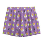 Pomeranian In Tea Cup Pattern Print Mesh Shorts