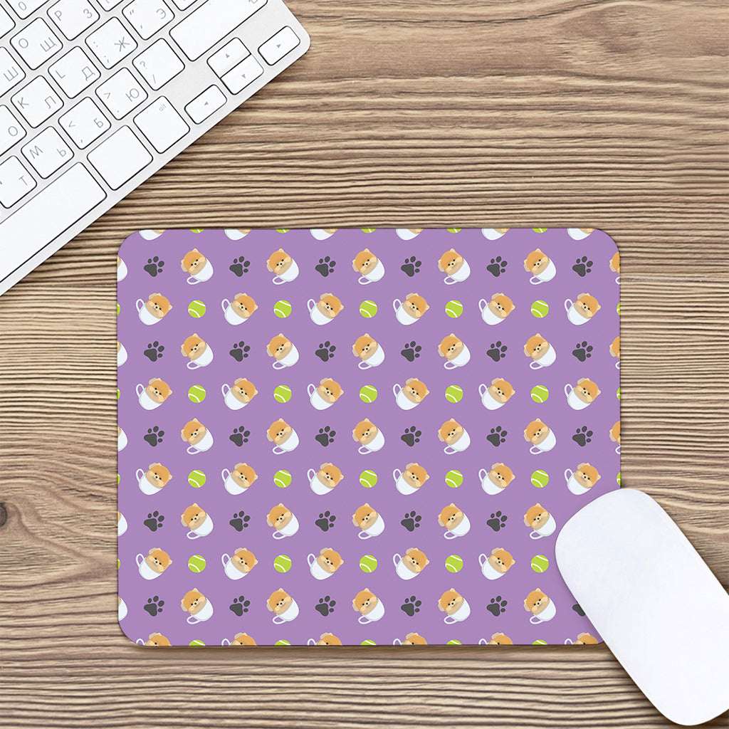 Pomeranian In Tea Cup Pattern Print Mouse Pad