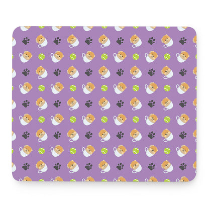 Pomeranian In Tea Cup Pattern Print Mouse Pad