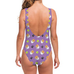 Pomeranian In Tea Cup Pattern Print One Piece Swimsuit