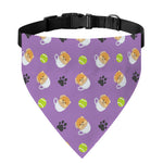 Pomeranian In Tea Cup Pattern Print Over The Collar Dog Bandana