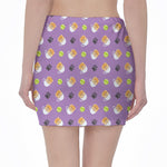 Pomeranian In Tea Cup Pattern Print Pencil Mini Skirt