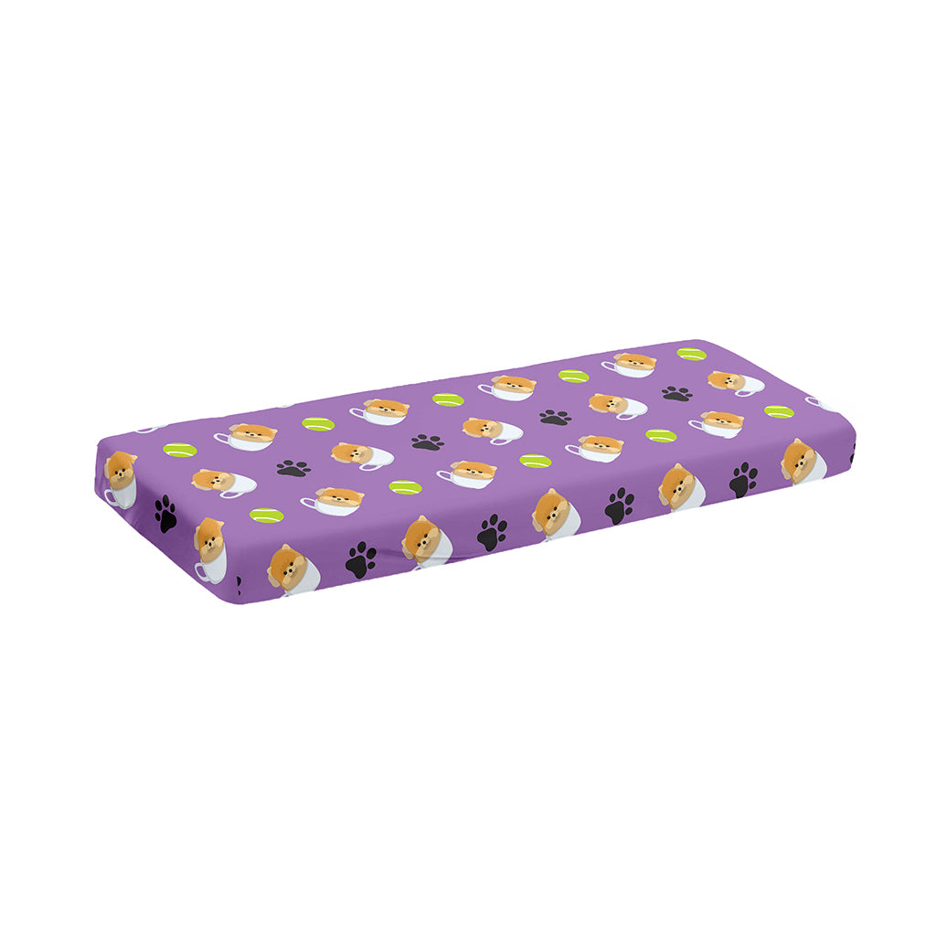 Pomeranian In Tea Cup Pattern Print Piano Keyboard Cover
