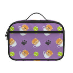 Pomeranian In Tea Cup Pattern Print Portable Lunch Bag