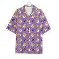 Pomeranian In Tea Cup Pattern Print Rayon Hawaiian Shirt