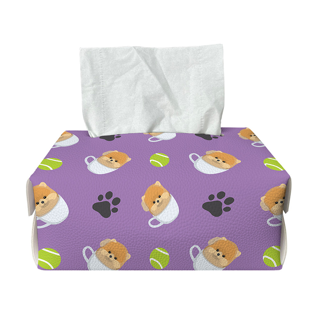 Pomeranian In Tea Cup Pattern Print Rectangle Tissue Box Cover