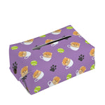 Pomeranian In Tea Cup Pattern Print Rectangle Tissue Box Cover