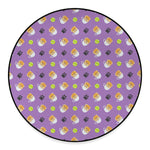 Pomeranian In Tea Cup Pattern Print Round Floor Mat