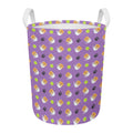 Pomeranian In Tea Cup Pattern Print Round Laundry Basket
