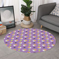 Pomeranian In Tea Cup Pattern Print Round Rug