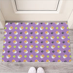 Pomeranian In Tea Cup Pattern Print Rubber Doormat