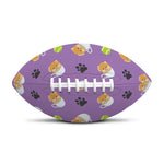 Pomeranian In Tea Cup Pattern Print Rugby Ball