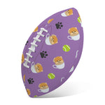 Pomeranian In Tea Cup Pattern Print Rugby Ball