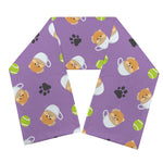 Pomeranian In Tea Cup Pattern Print Scarf