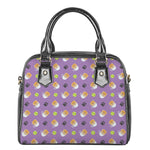 Pomeranian In Tea Cup Pattern Print Shoulder Handbag