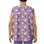 Pomeranian In Tea Cup Pattern Print Sleeveless Baseball Jersey