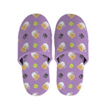 Pomeranian In Tea Cup Pattern Print Slippers