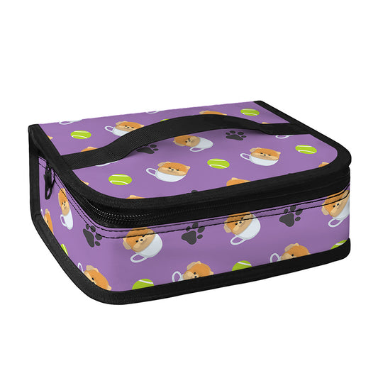 Pomeranian In Tea Cup Pattern Print Small Lunch Bag