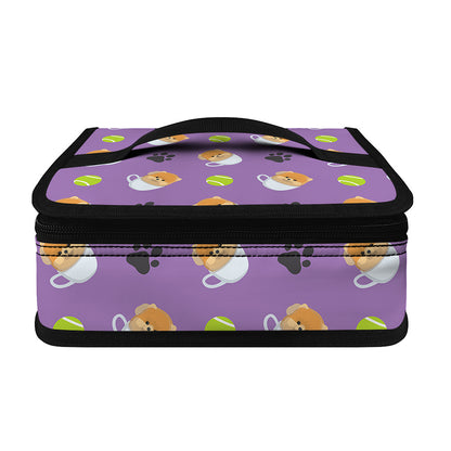 Pomeranian In Tea Cup Pattern Print Small Lunch Bag