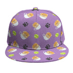 Pomeranian In Tea Cup Pattern Print Snapback Cap