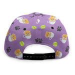 Pomeranian In Tea Cup Pattern Print Snapback Cap