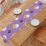 Pomeranian In Tea Cup Pattern Print Table Runner