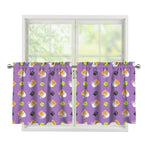 Pomeranian In Tea Cup Pattern Print Tier Curtains
