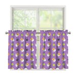 Pomeranian In Tea Cup Pattern Print Tier Curtains