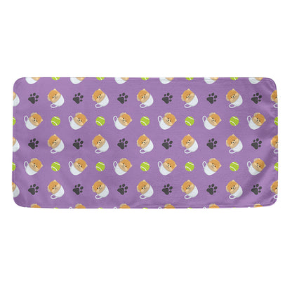 Pomeranian In Tea Cup Pattern Print Towel