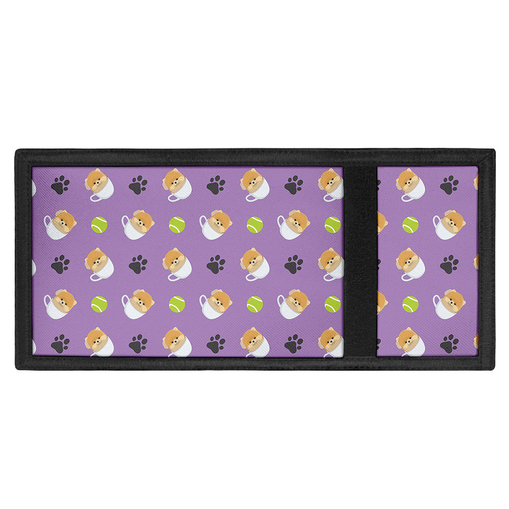 Pomeranian In Tea Cup Pattern Print Trifold Wallet