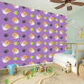 Pomeranian In Tea Cup Pattern Print Wall Sticker