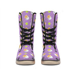 Pomeranian In Tea Cup Pattern Print Winter Boots
