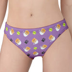 Pomeranian In Tea Cup Pattern Print Women's Panties