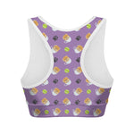 Pomeranian In Tea Cup Pattern Print Women's Sports Bra
