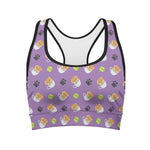 Pomeranian In Tea Cup Pattern Print Women's Sports Bra