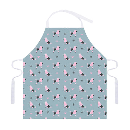 Poodle And Crown Pattern Print Adjustable Apron