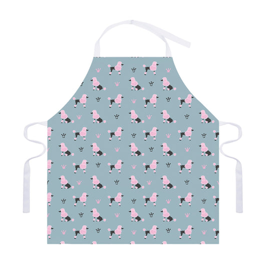 Poodle And Crown Pattern Print Adjustable Apron